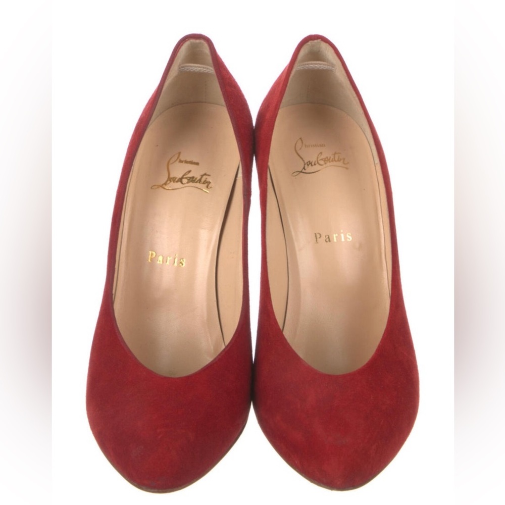 ❤️Christian Louboutin GORGEOUS red suede heels 👠 ❤️ - Picture 3 of 6